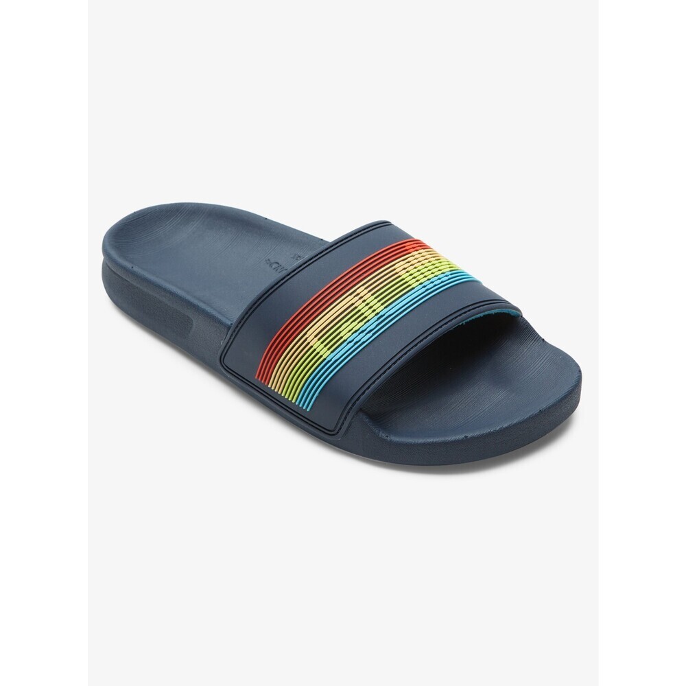 Quiksilver Rivi Wordmark AQBL100582 Sandal Kids US 6 Blue Slip-On Slide JOBB100